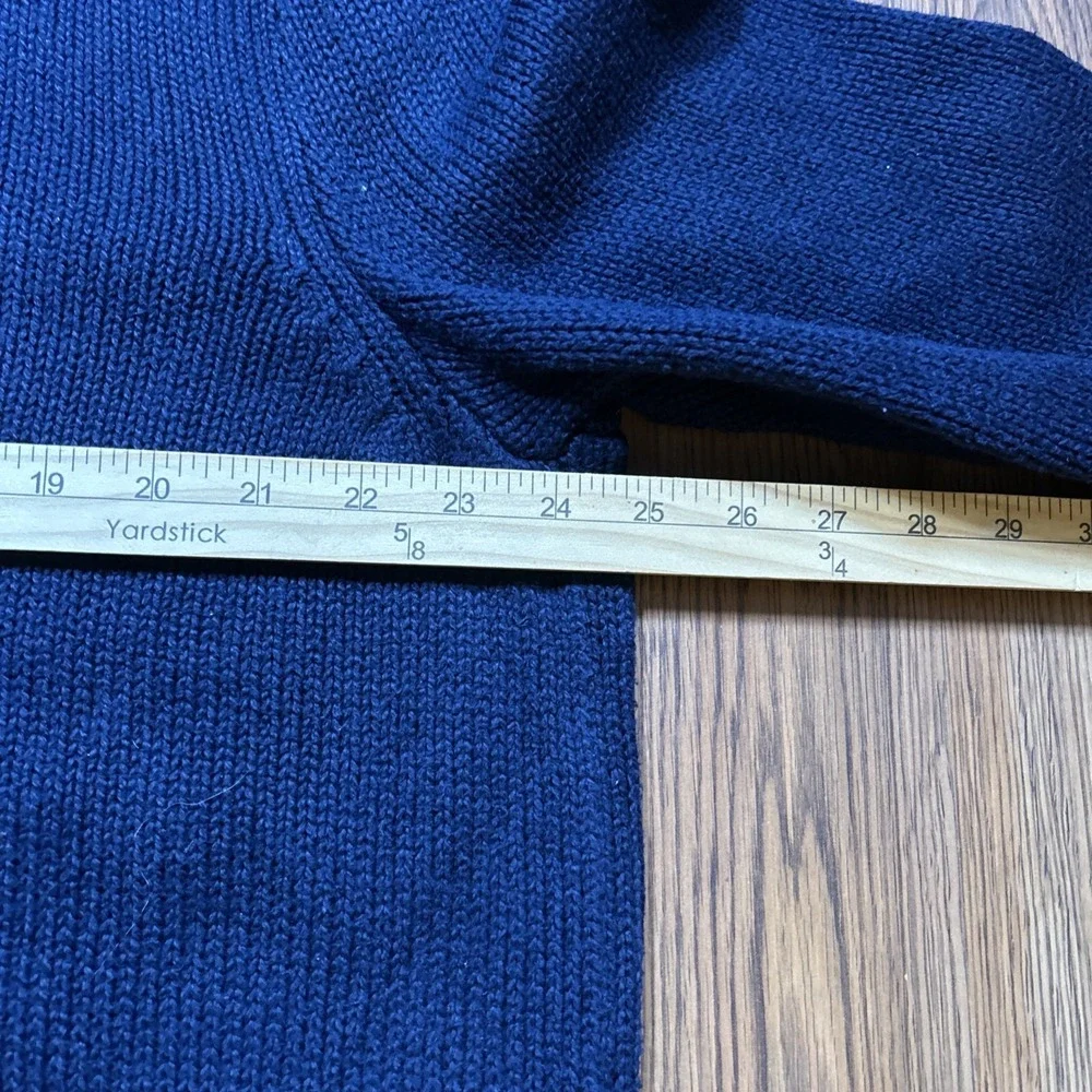 Polo Ralph Lauren Cotton Knit 1/4 Zip Navy Blue Sweater Men's Size 2XLT‎